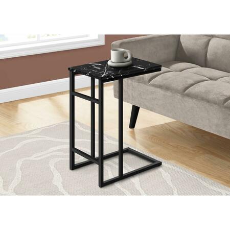 DAPHNES DINNETTE 24 in. Black Marble & Metal Accent Table DA3067114